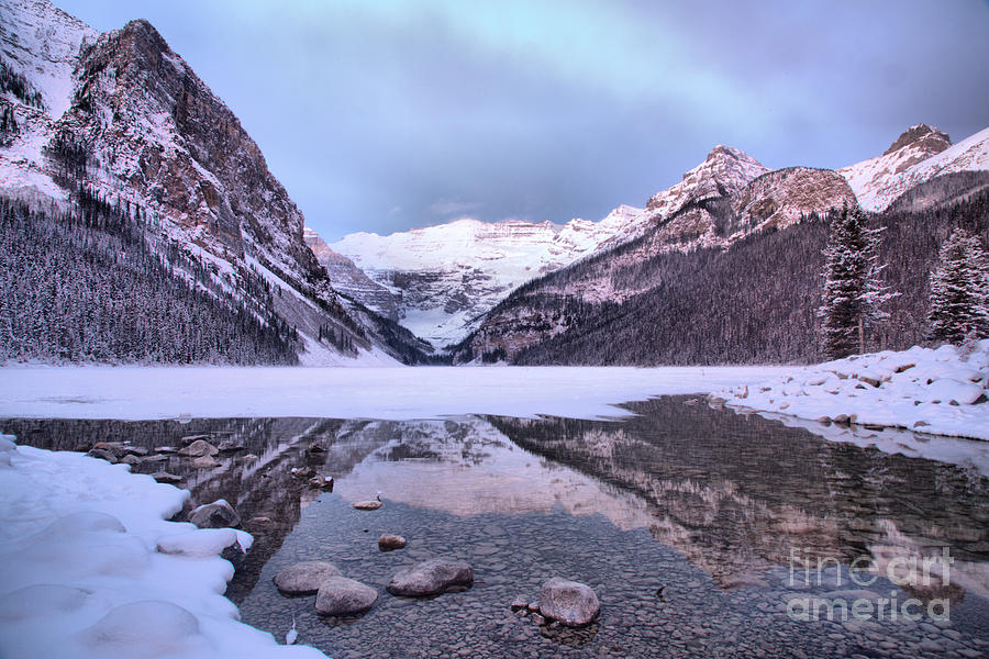 Lake Louise Icy Reflections Photograph by Adam Jewell