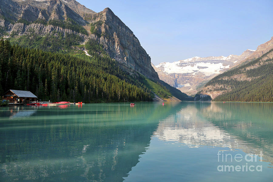 Lake Louise with Boathouse Photograph by Carol Groenen