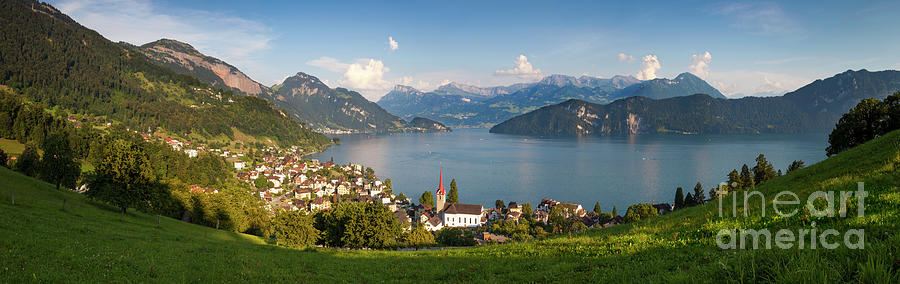 Lake Lucerne at Weggis Photograph by Brian Jannsen