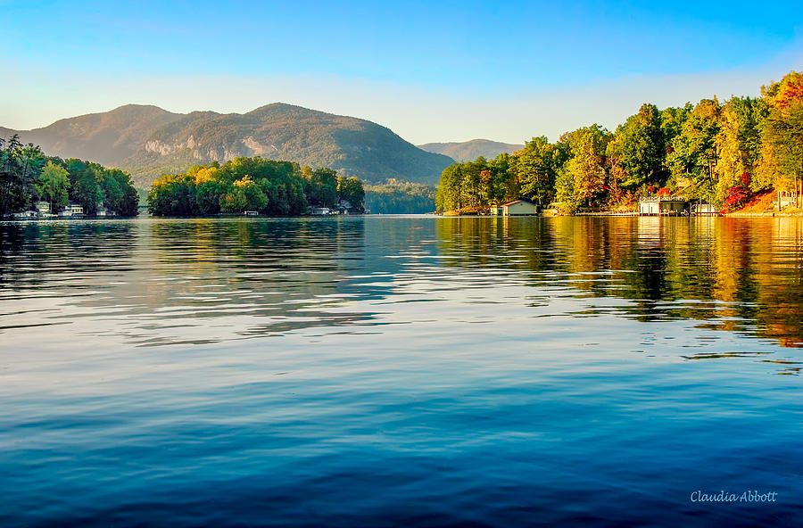 Lake Lure on a Calm Fall Morning Photograph by Claudia Abbott