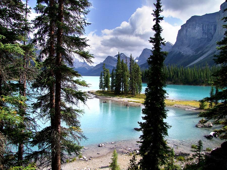 Lake Maligne And Spirit Island Photograph By George Cousins