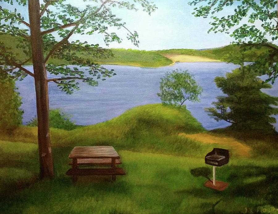Lake Marburg Painting by Tina Mostov