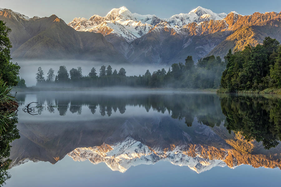 Mountain Photograph - Lake Matheson reflection 2 by Martin Capek