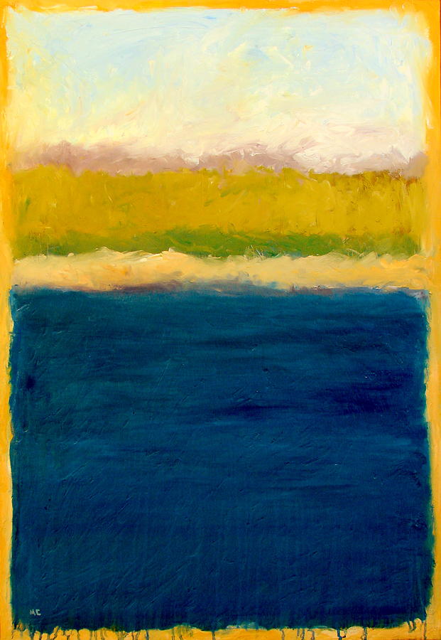 Lake Michigan Beach Abstracted Painting by Michelle Calkins
