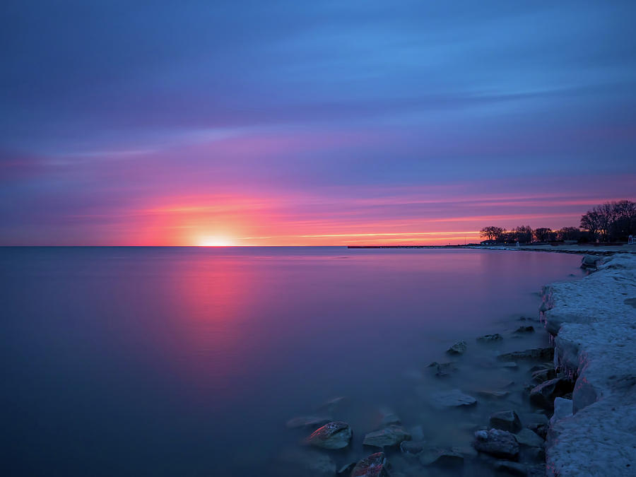 Lake Michigan Sunrise Photograph by Brad Boland