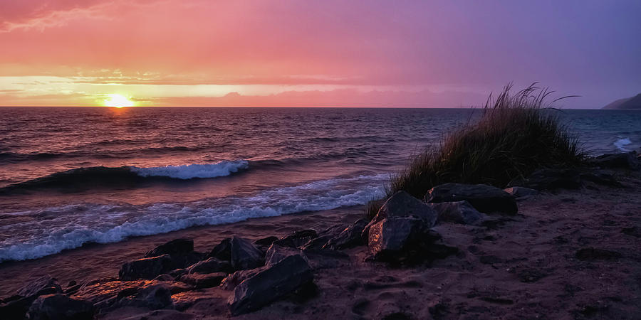 Lake Michigan Sunset Photograph by Heather Kenward
