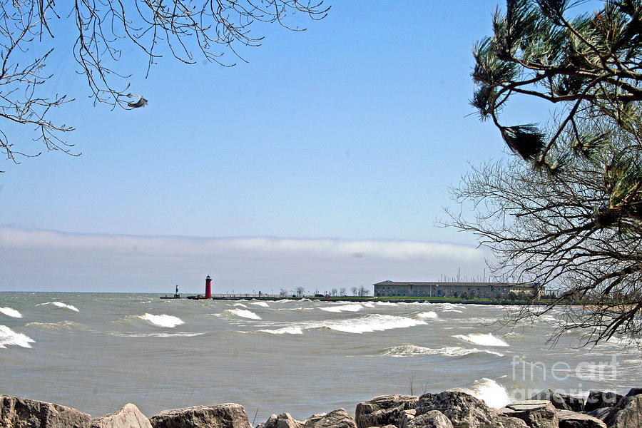 Lake Michigan View From The Rocks Photograph by Kay Novy