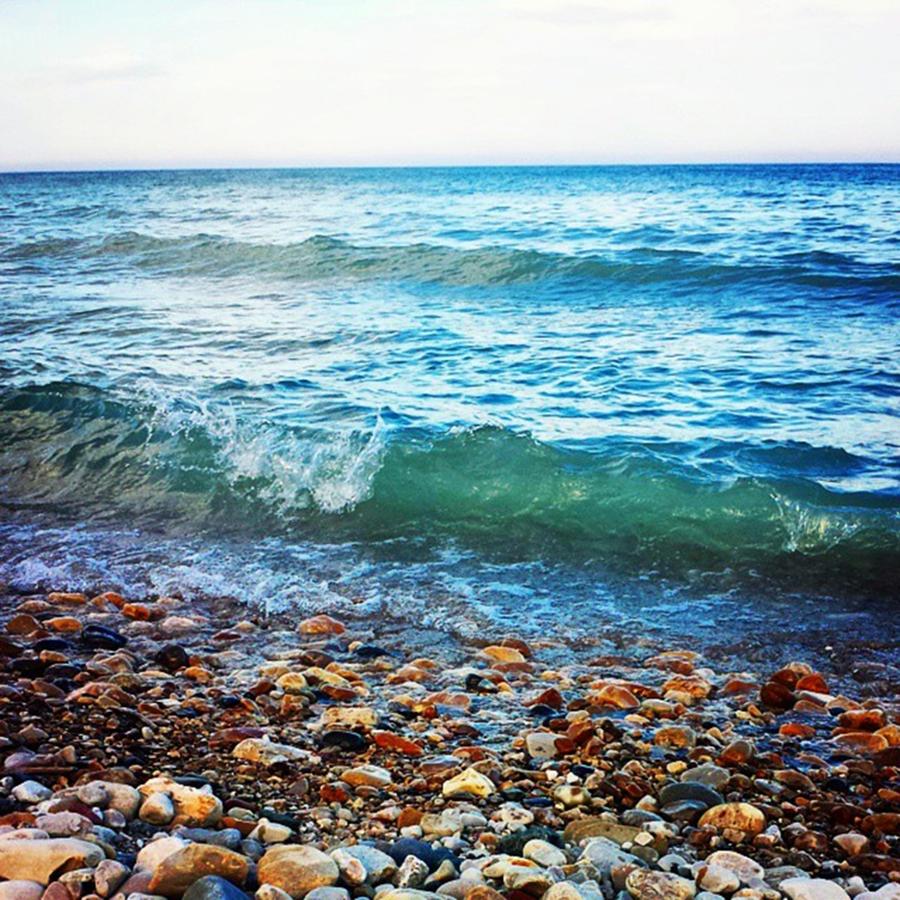 Wisconsin Photograph - Lake Michigan #waves #wisconsin by Kate Reiner