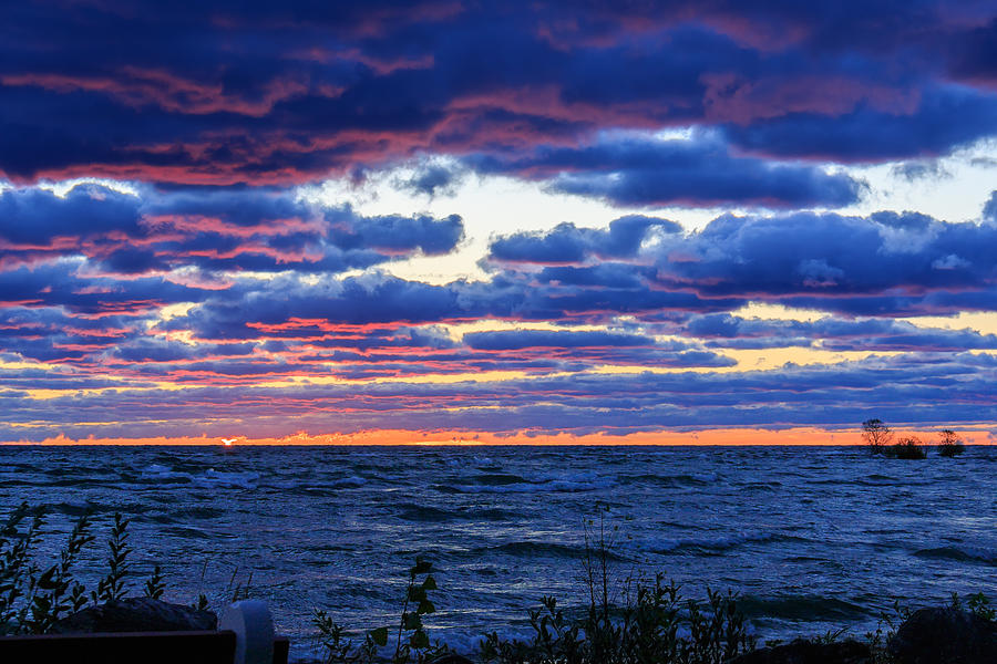 Lake Michigan Windy Sunrise Photograph by Joni Eskridge