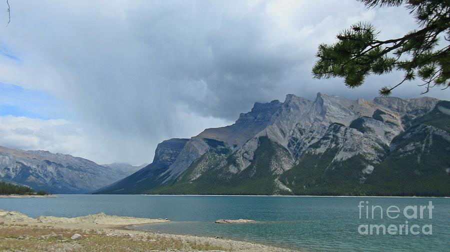 Banff National Park Painting - Lake Minnewanka by John Malone