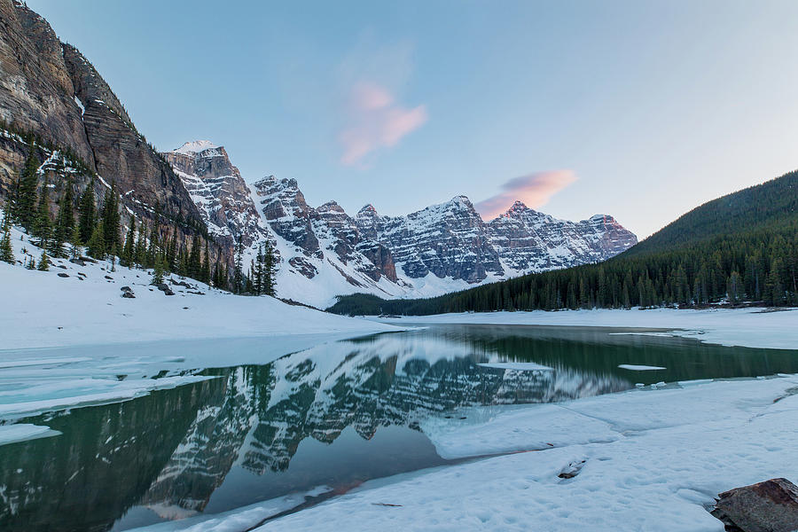 Moraine Lake at Sunset Photograph by M C Hood