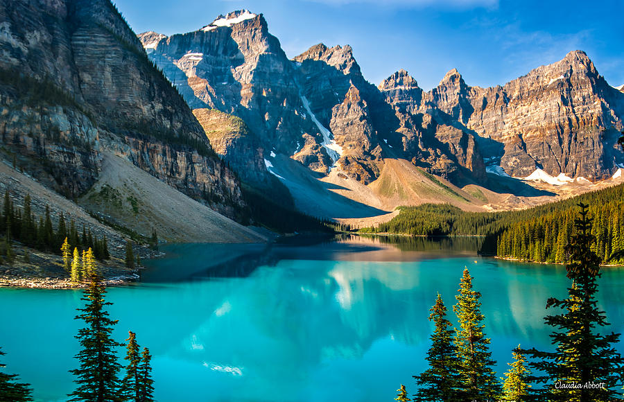 Lake Moraine Valley of Ten Peaks Photograph by Claudia Abbott