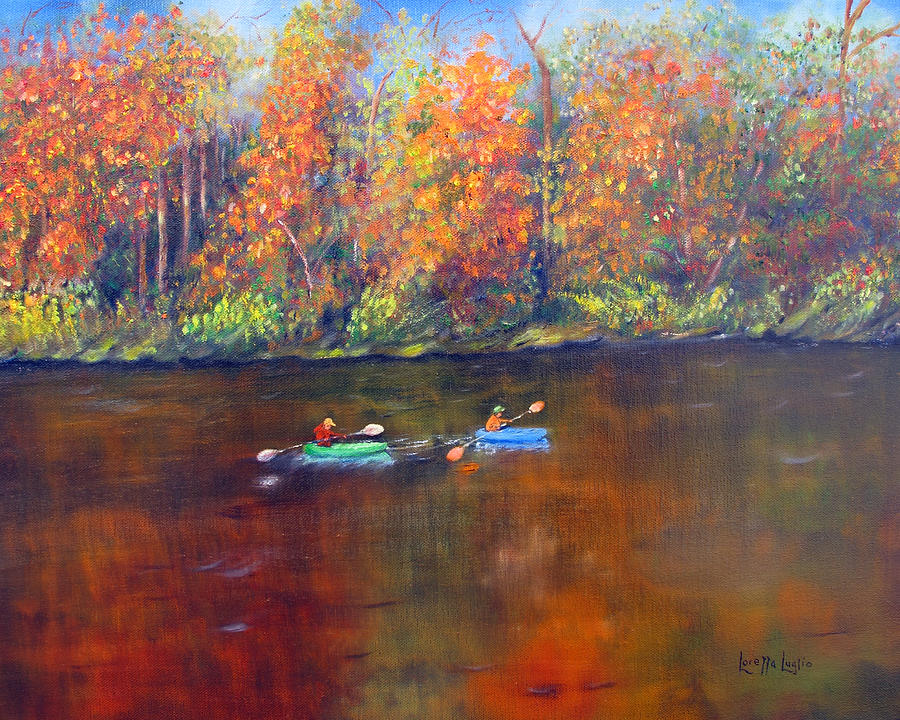 Lake Nockamixon Autumn Painting by Loretta Luglio