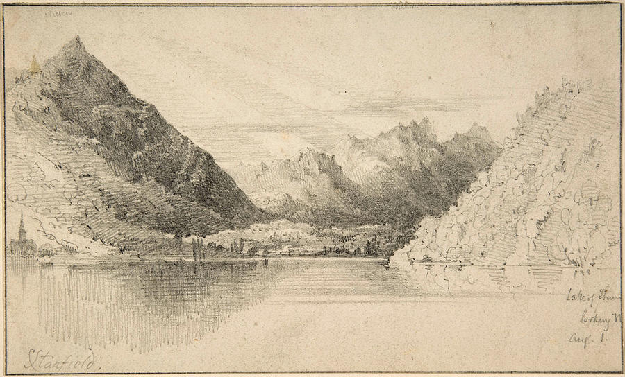 Lake of Thun looking North Drawing by Clarkson Frederick Stanfield