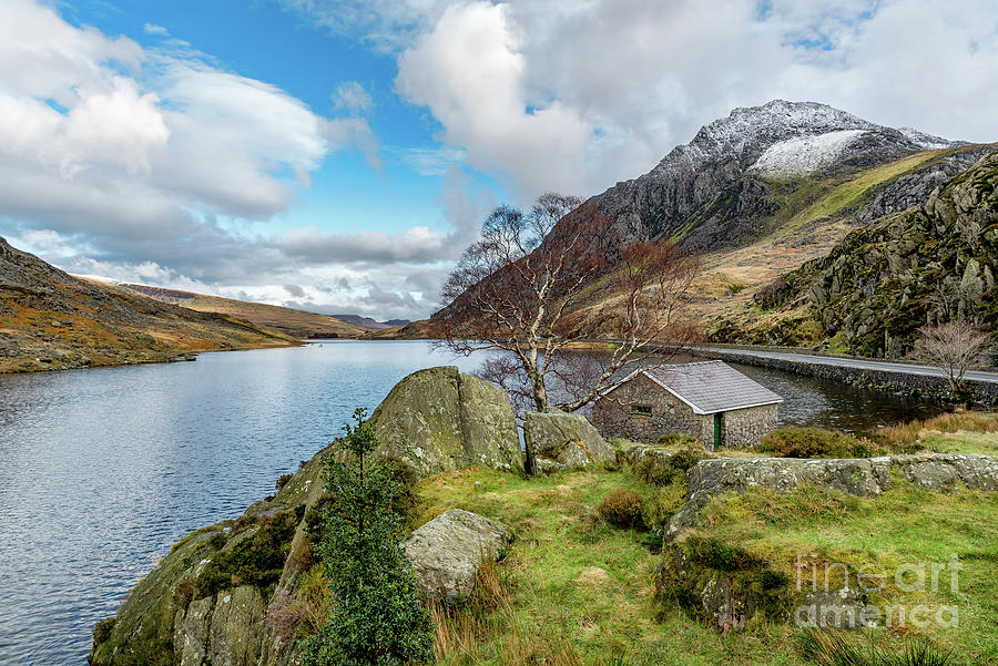 Winter Photograph - Lake Ogwen and Tryfan Mountain by Adrian Evans