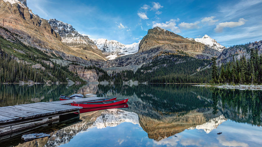 Lake OHara Canoes Photograph by Pierre Leclerc Photography