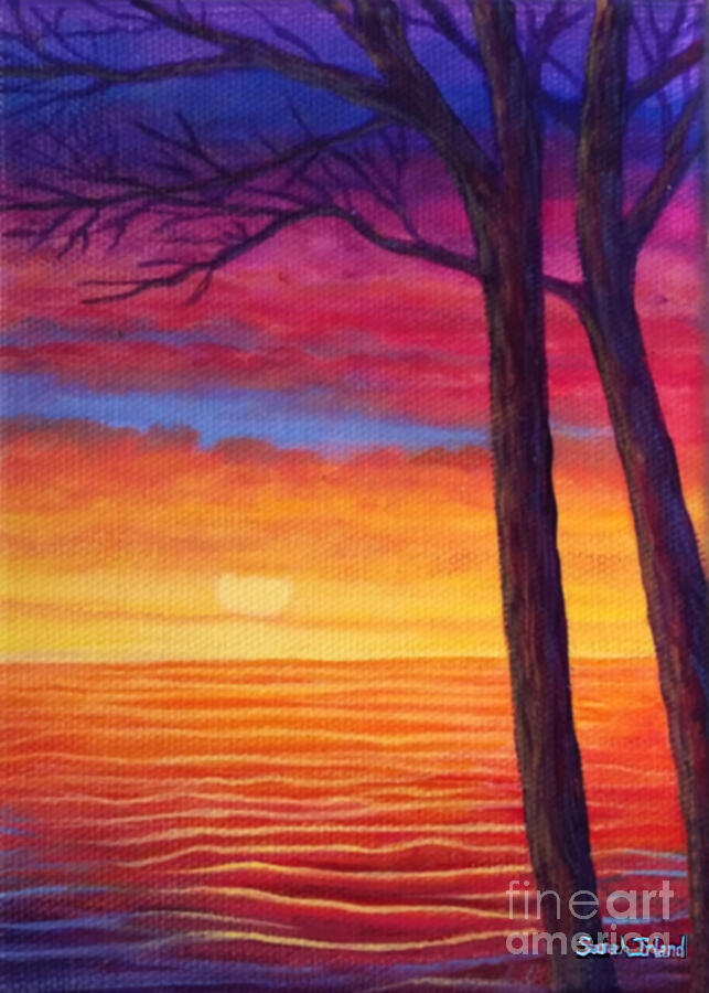 Lake Ontario Sunset Painting by Sarah Irland