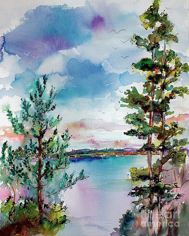 Lake Oswego Oregon Painting by Ginette Callaway
