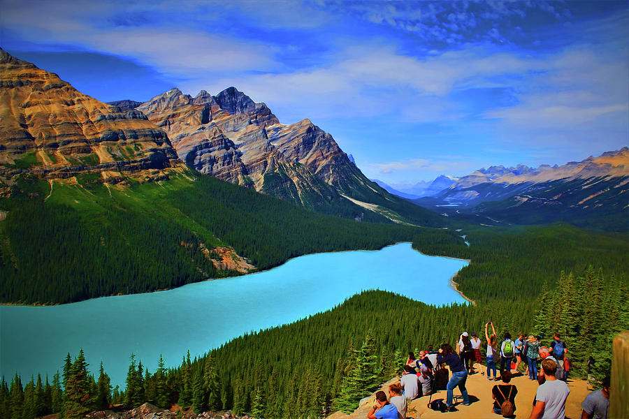 Lake Peyto in Banff National Park Photograph by Ola Allen