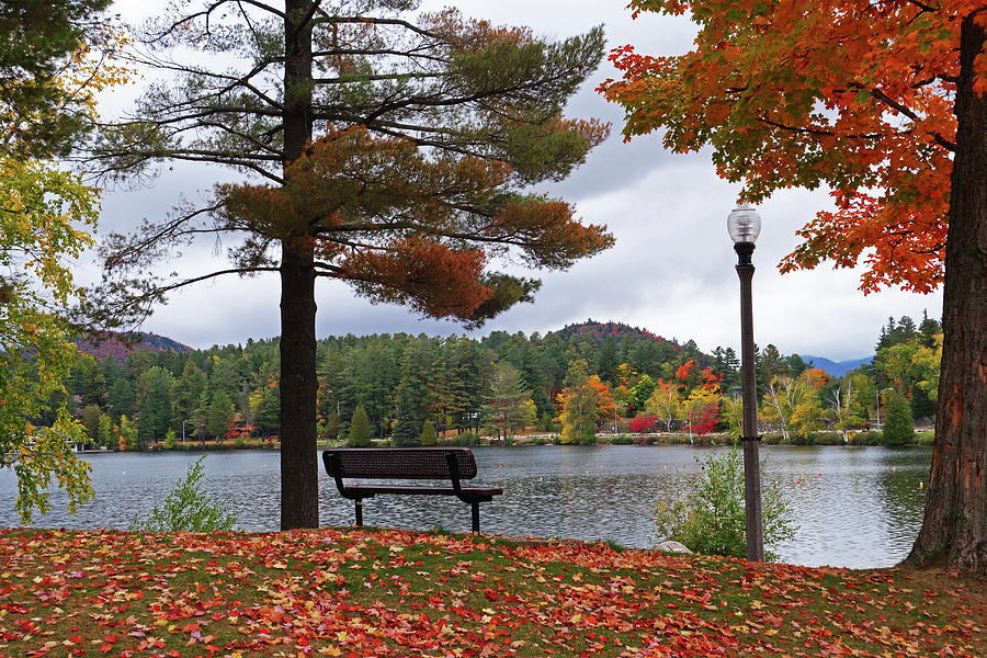 Lake Placid Autumn Day Autumn Leaves Photograph by Toby McGuire