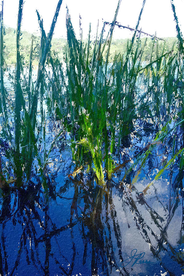 Lake Plants Painting by Joan Reese