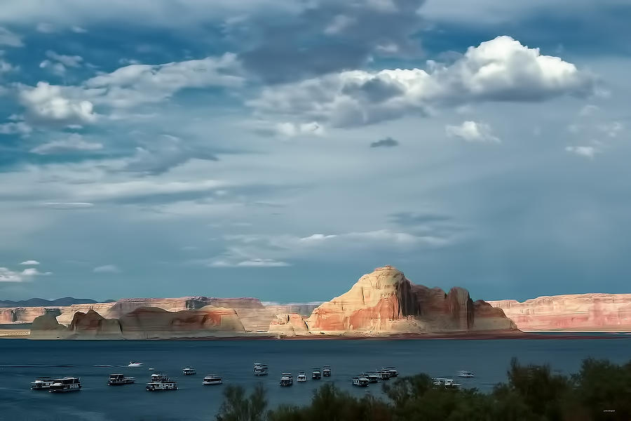 Lake Powell water color effect Photograph by Tom Prendergast
