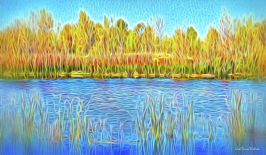 Lake Reeds In Stillness Digital Art by Joel Bruce Wallach