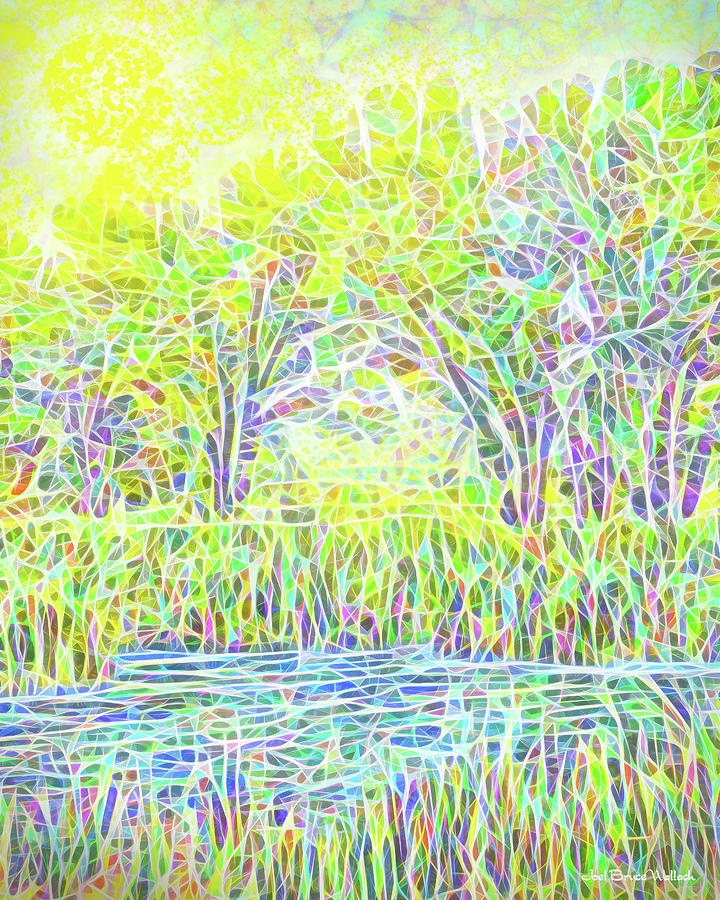 Tree Digital Art - Lake Reeds On A Sunny Day - Pond In Boulder County Colorado by Joel Bruce Wallach