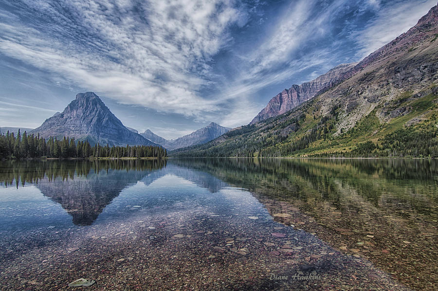 Glacier National Park Photograph - Lake reflections by Diane Hawkins