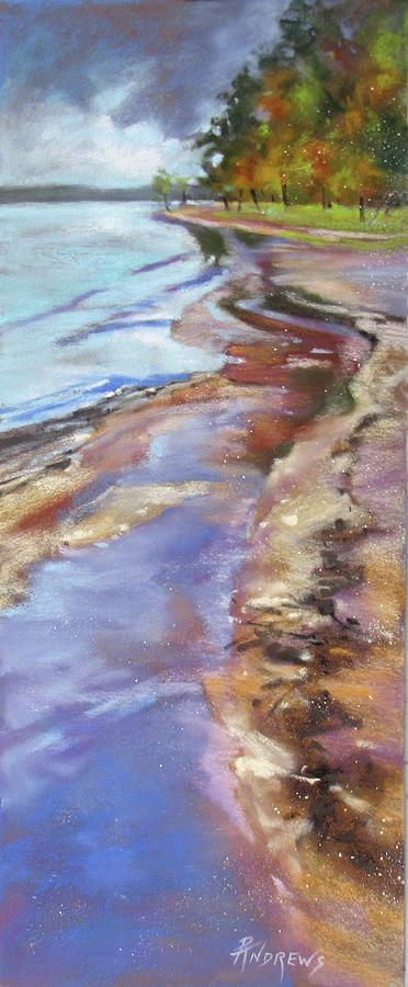 Lake Sam Rayburn Colors Painting by Rae Andrews