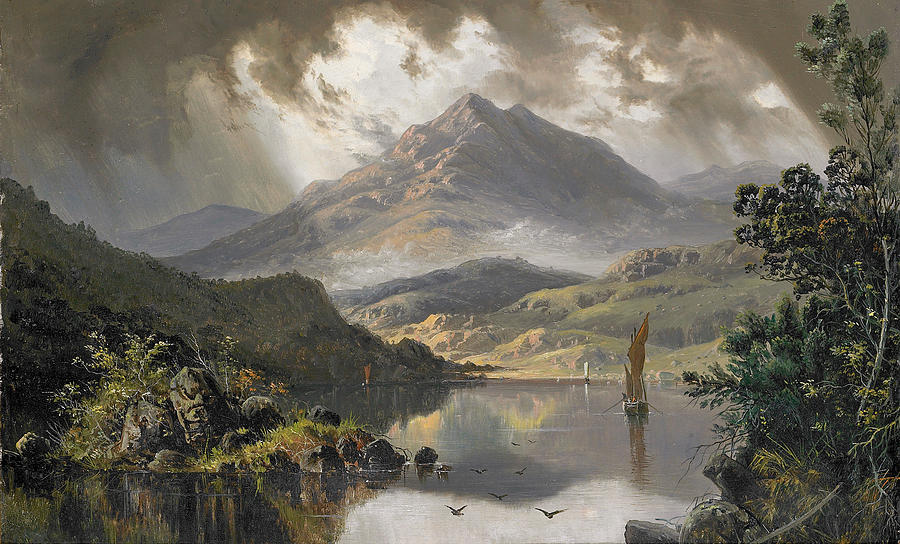Lake Scene Painting by Haughton Forrest