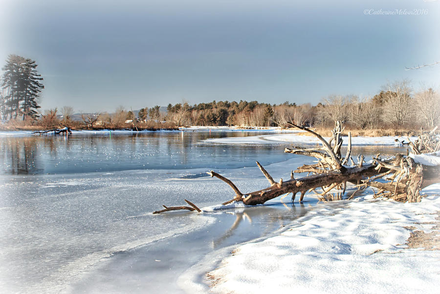 Winter Photograph - Lake Sebago Winter by Catherine Melvin