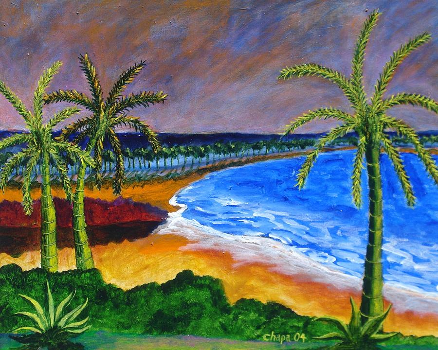 Lake side park Painting by Manny Chapa