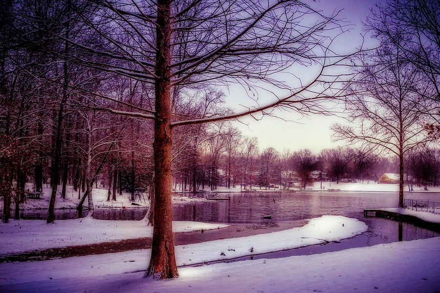 Lake Snow - Winter Landscape Photograph by Barry Jones