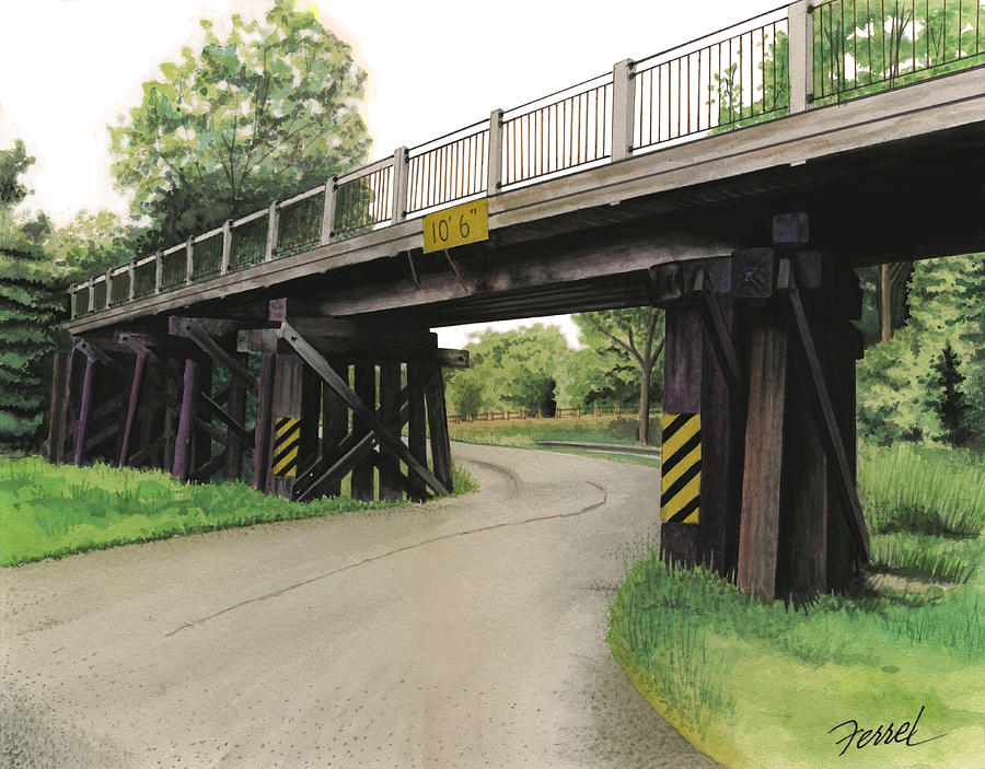 Lake St. RR Overpass Painting by Ferrel Cordle