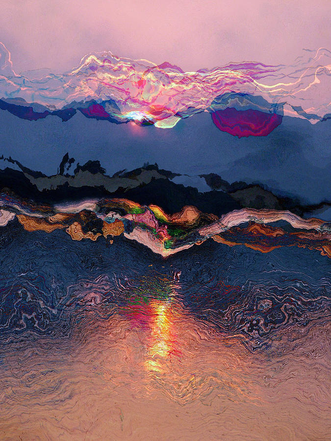 Lake Sunset Digital Art by Amanda Moore
