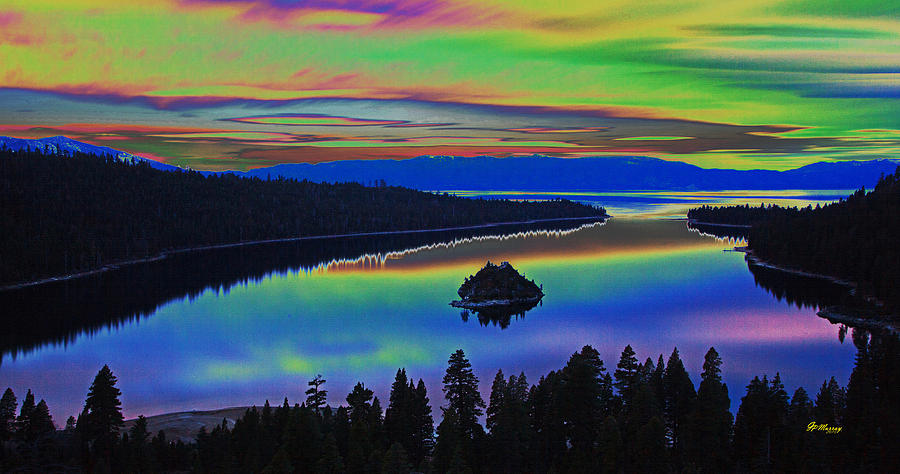 Lake Sunset Digital Art by Gregory Murray
