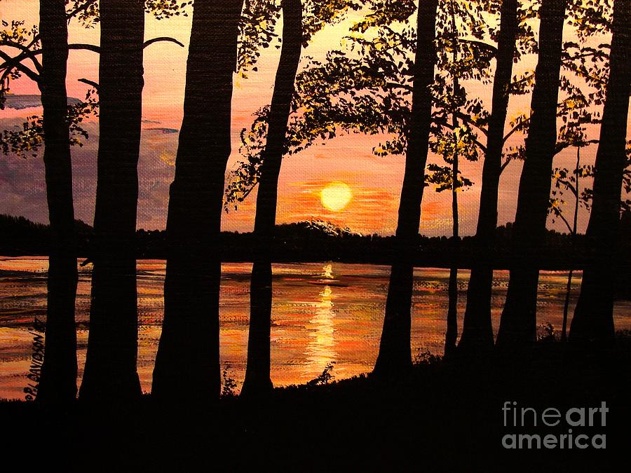 Sunset Painting - Lake Sunset by Pat Davidson
