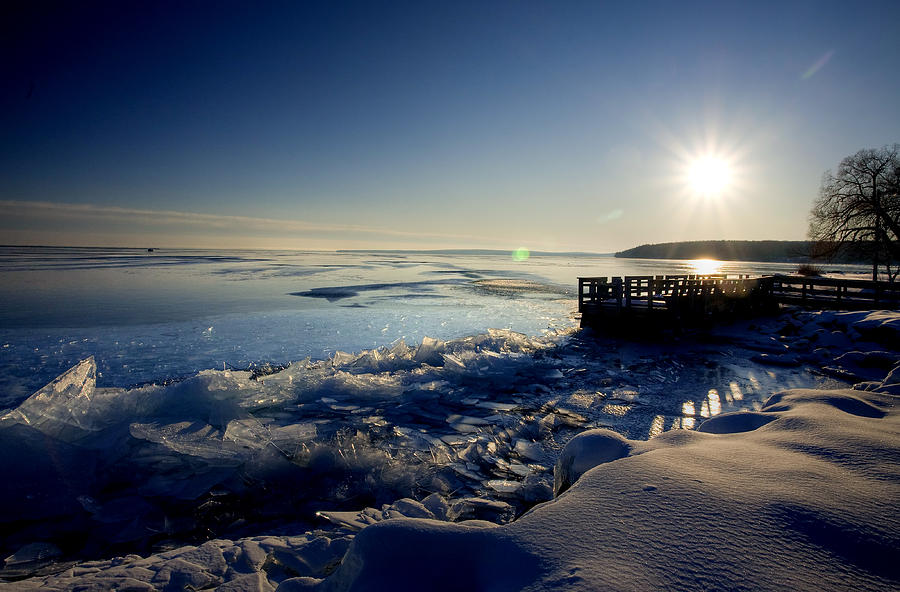 Lake Superior in Winter Digital Art by Mark Duffy