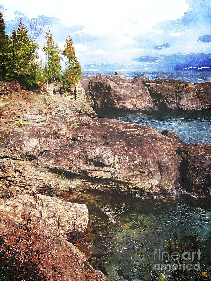 Lake Superior Peninsulas Digital Art by Phil Perkins