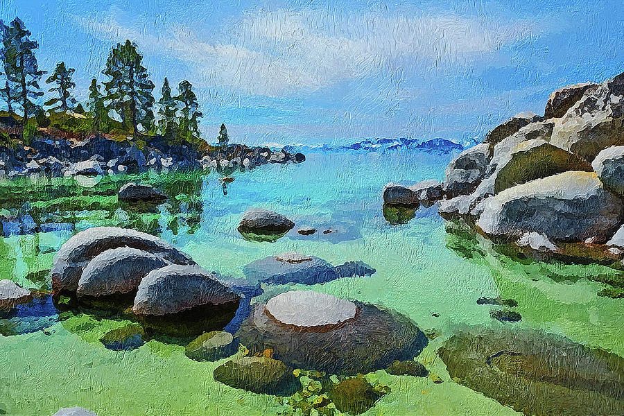 Lake Tahoe - 01 Painting by AM FineArtPrints