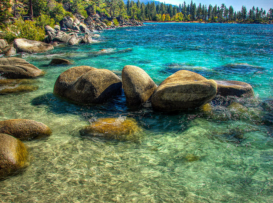Lake Tahoe Beach and Granite Boulders Photograph by Scott McGuire