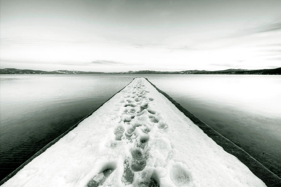 Lake Tahoe Footprints in the Snow  Photograph by Dustin K Ryan