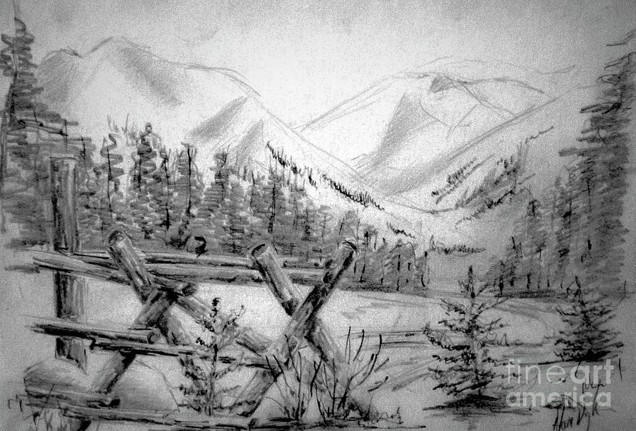 Lake Tahoe Landscape Drawing by Dorothy Hilde Fine Art America