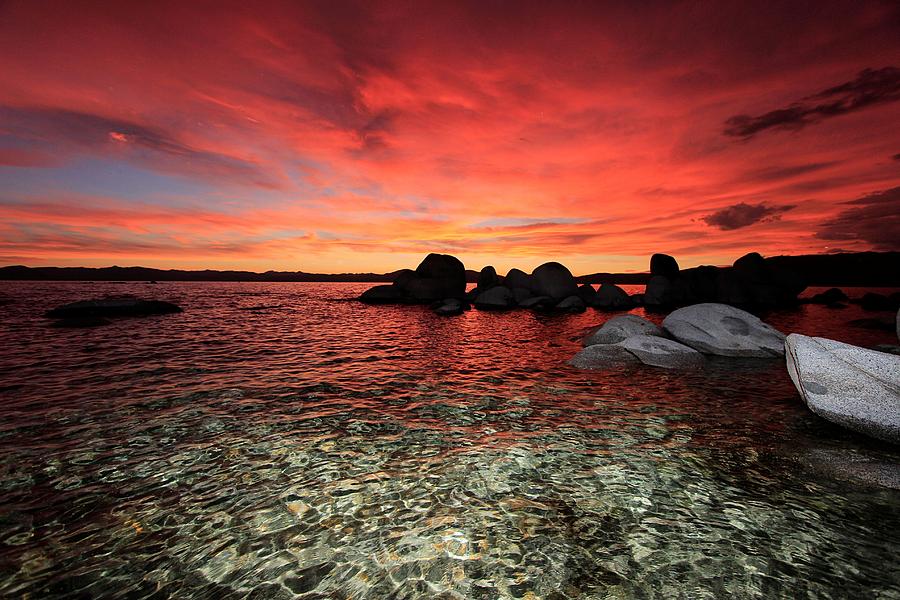 Sunset Photograph - Lake Tahoe Liquid Dreams by Sean Sarsfield