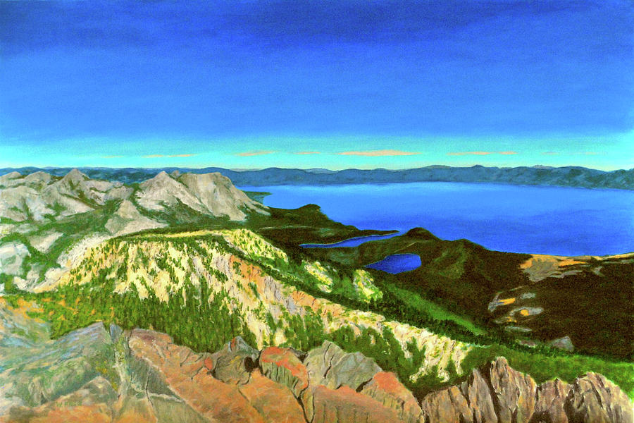 Lake Tahoe Panorama Painting by William Frew