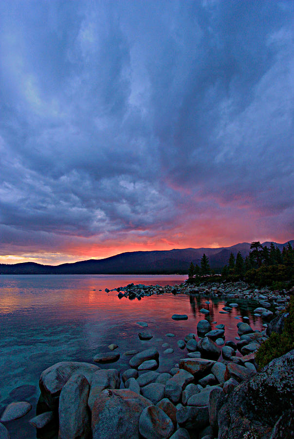 Lake Tahoe Magical Sunset Portrait Photograph by Sean Sarsfield