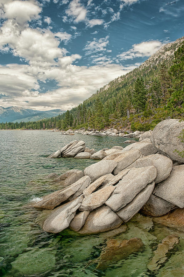 Lake Tahoe, topography and rocks - Nevada Photograph by Steve Ellison