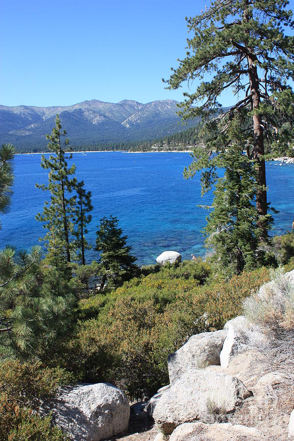 Lake Tahoe with Mountains Photograph by Carol Groenen