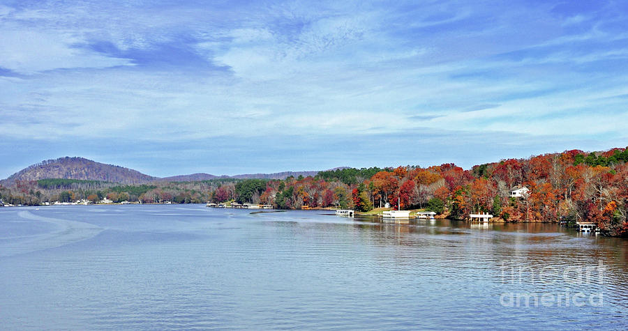 Lake Tillery in Autumn Photograph by Lydia Holly
